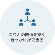 周りとの関係を築くきっかけができる